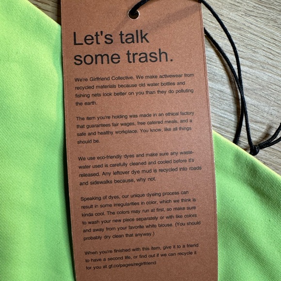 Lime Green Girlfriend Collective One Shoulder Stretchy Top - Picture 4 of 6